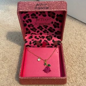 Betsy Johnson rose necklace and sparkle box